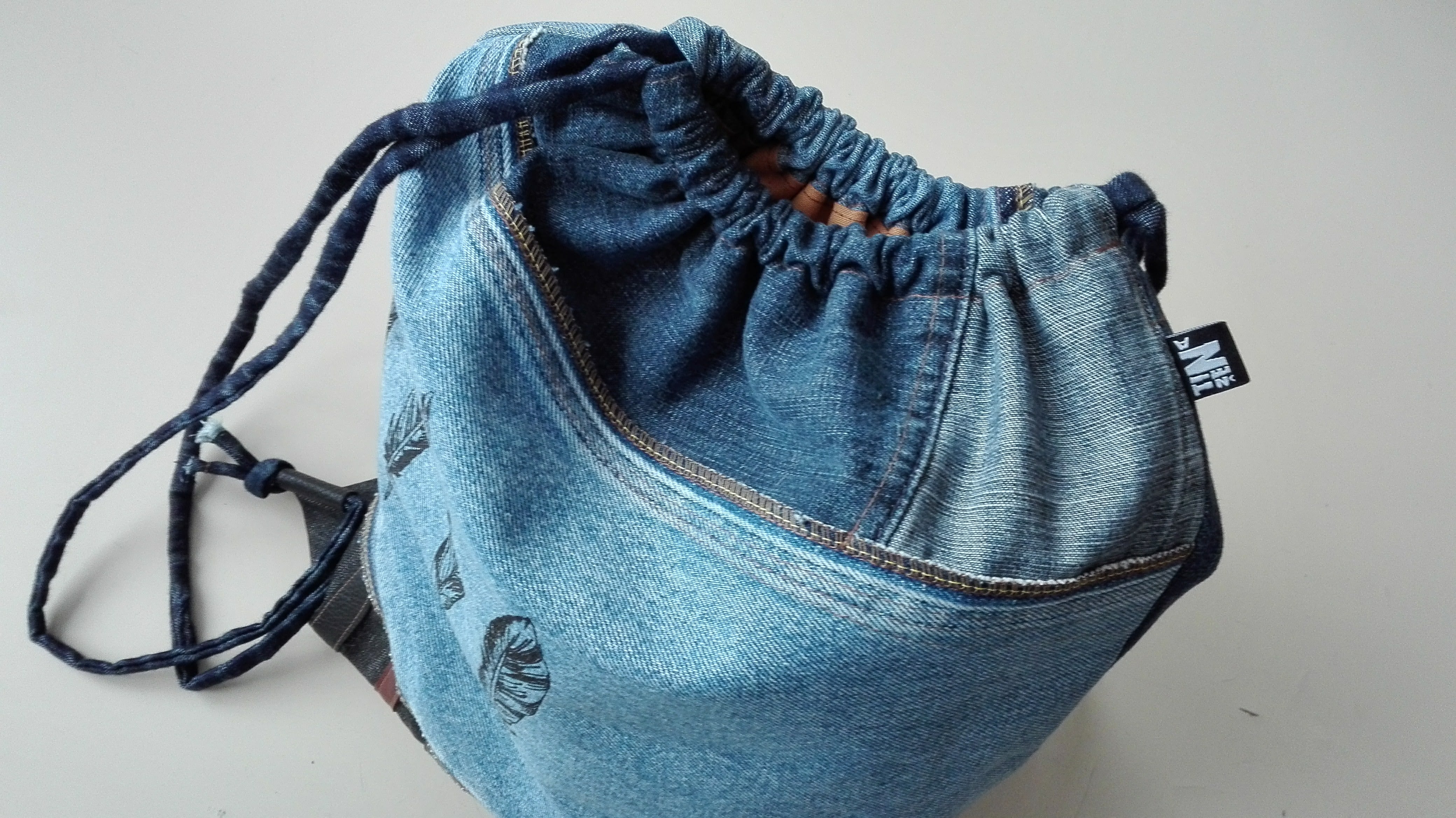jeans torba nahrbtnik