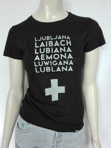 ženska črna majica Ljubljana