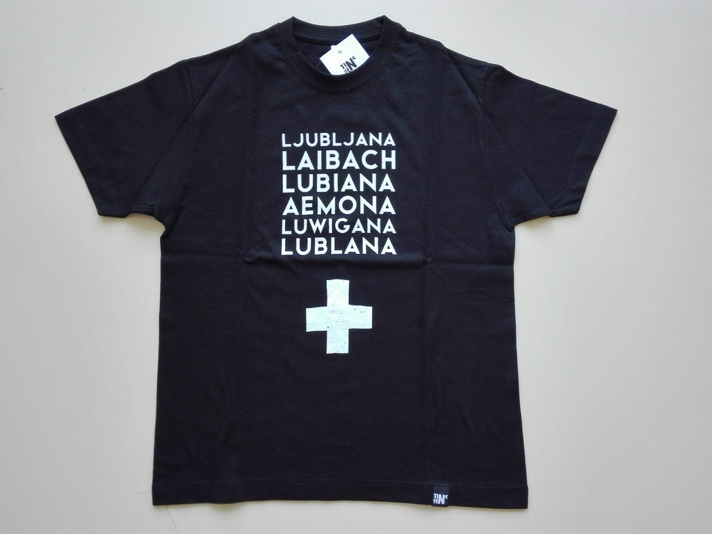 otroška črna majica Ljubljana